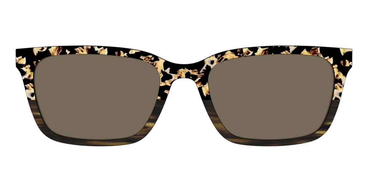 The Polarized Caramel Tortoise Horn Split Sun Top - Front Top Image - Pair Eyewear