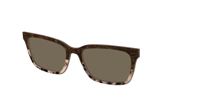 The Polarized Dark Oak Tortoise Split Sun Top - Angle Top Thumbnail - Pair Eyewear