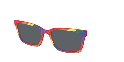 The Polarized Traditional Pride Flag Glitter Sun Top - Angle Top Thumbnail - Pair Eyewear