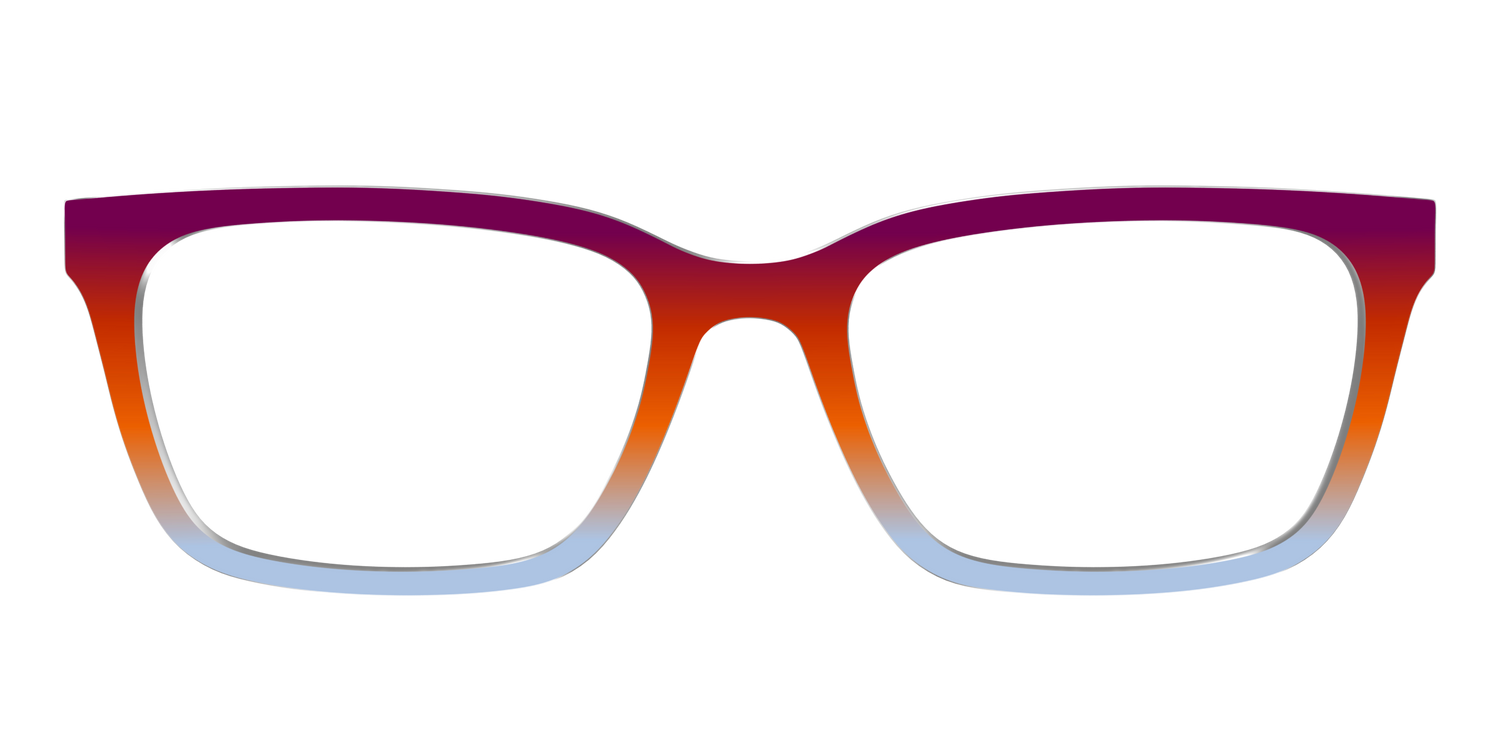 The Raspberry to Periwinkle Gradient - Front Top Image - Pair Eyewear
