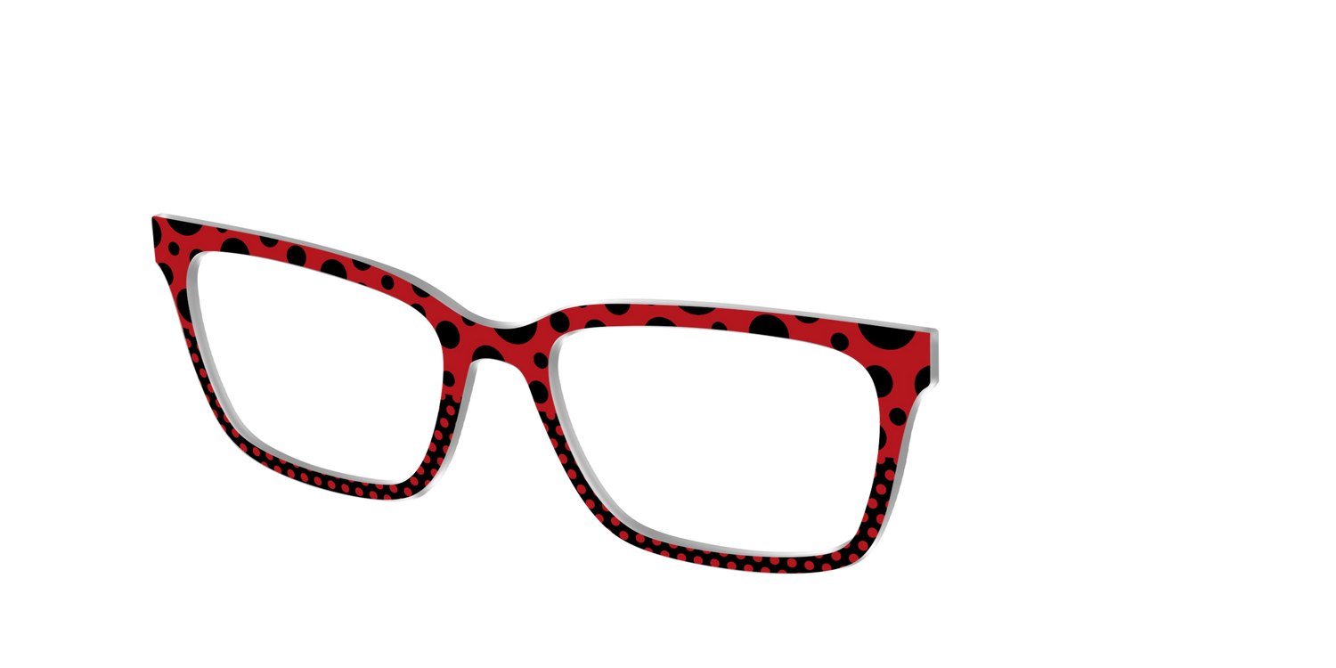The Red Spotted Split - Angle Top Image - Pair Eyewear