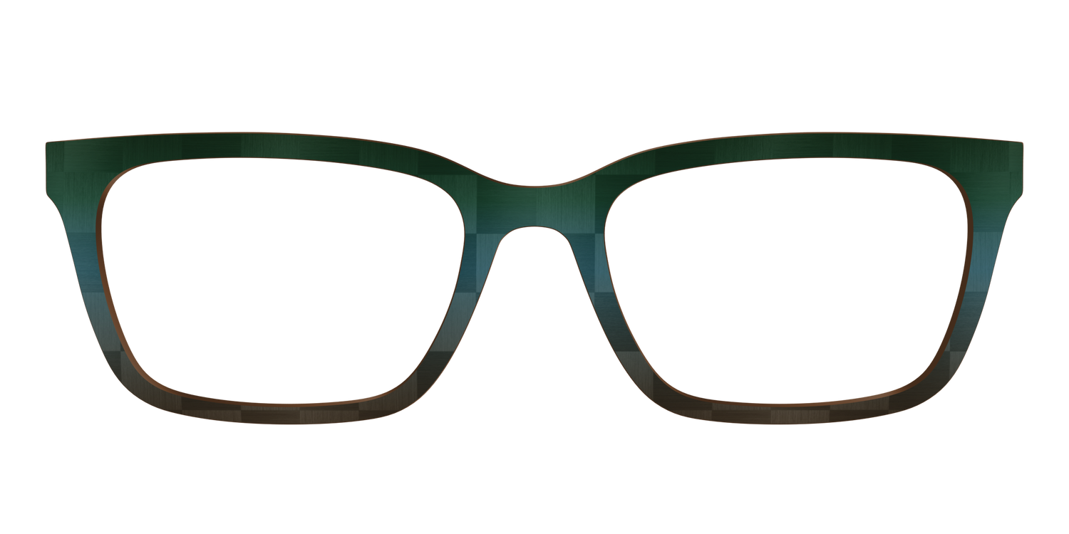 The Teal to Walnut Matte Check - Front Top Image - Pair Eyewear