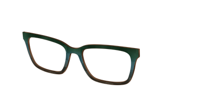 The Teal to Walnut Matte Check - Angle Top Thumbnail - Pair Eyewear