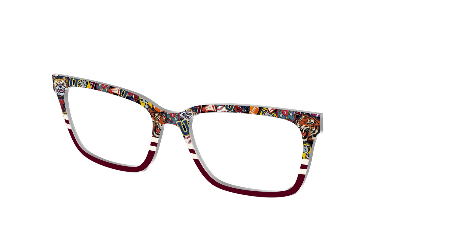 The Varsity Patches Split - Angle Top Image - Pair Eyewear