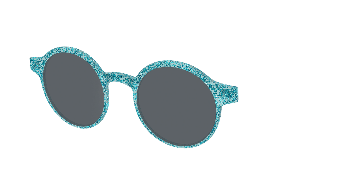 The Polarized Aquamarine Sparkle Sun Top - Angle Top Image - Pair Eyewear