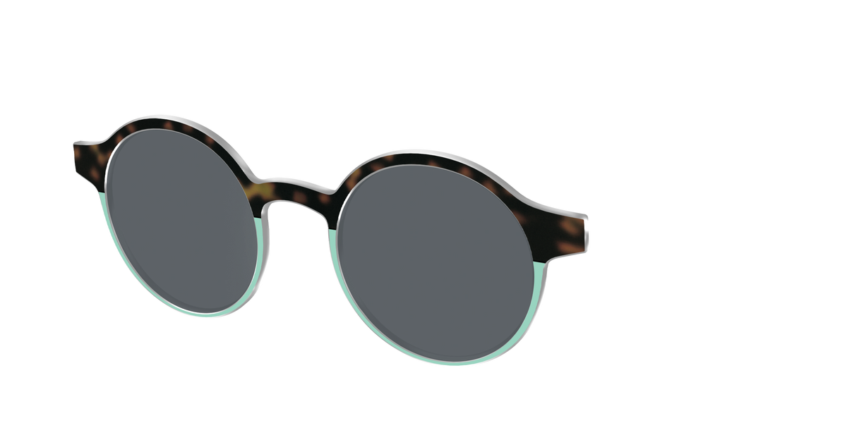 The Polarized Matcha Split Sun Top - Angle Top Image - Pair Eyewear