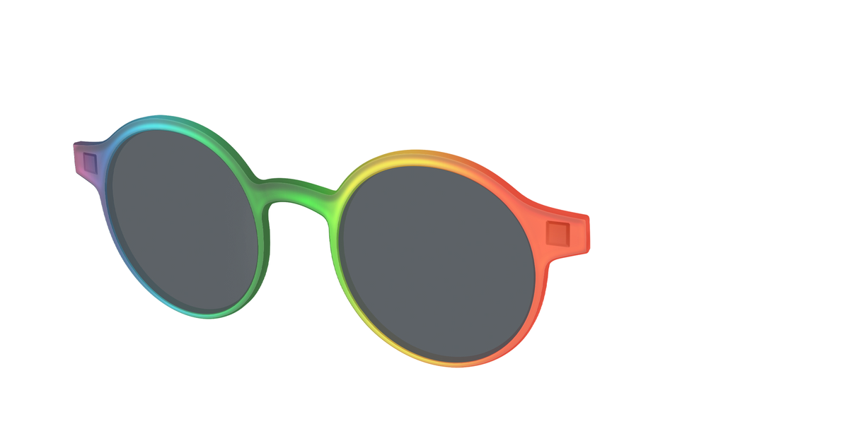 The Polarized Rainbow Gradient Sun Top - Angle Top Image - Pair Eyewear