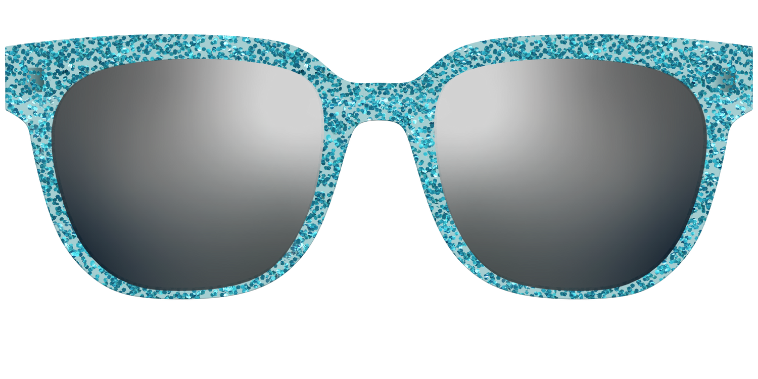 The Polarized Aquamarine Sparkle Sun Top - Front Top Image - Pair Eyewear