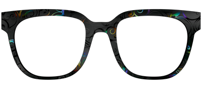 The Black Holographic Scrolls - Front Top Thumbnail - Pair Eyewear