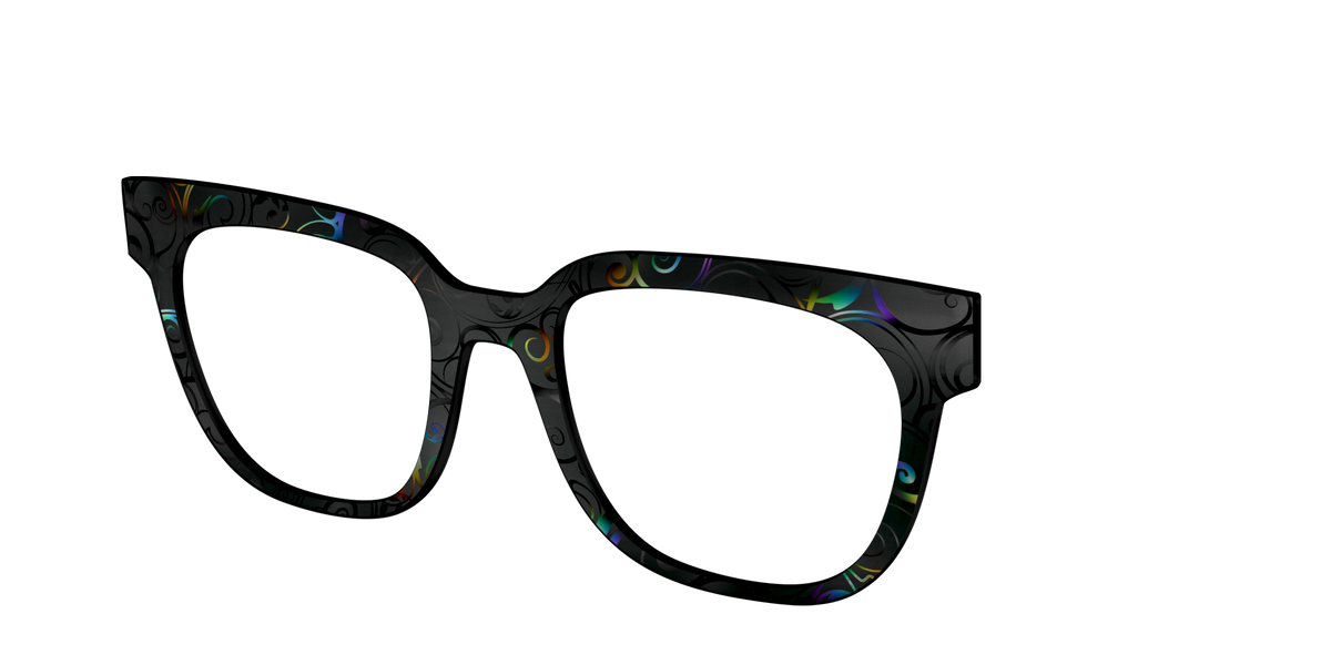 The Black Holographic Scrolls - Angle Top Image - Pair Eyewear