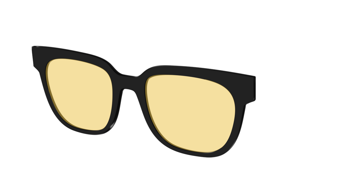 The Black With Citrine Yellow lens - Angle Top Image - Pair Eyewear