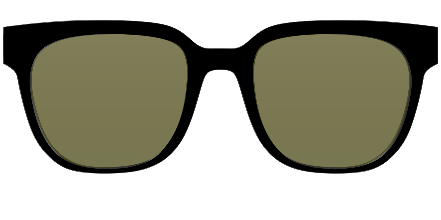 The Black with Green Racquet Sport Lens - Front Top Image - Pair Eyewear