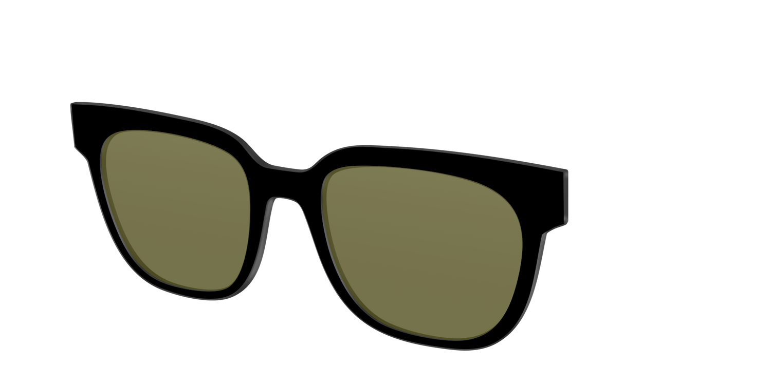 The Black with Green Racquet Sport Lens - Angle Top Image - Pair Eyewear