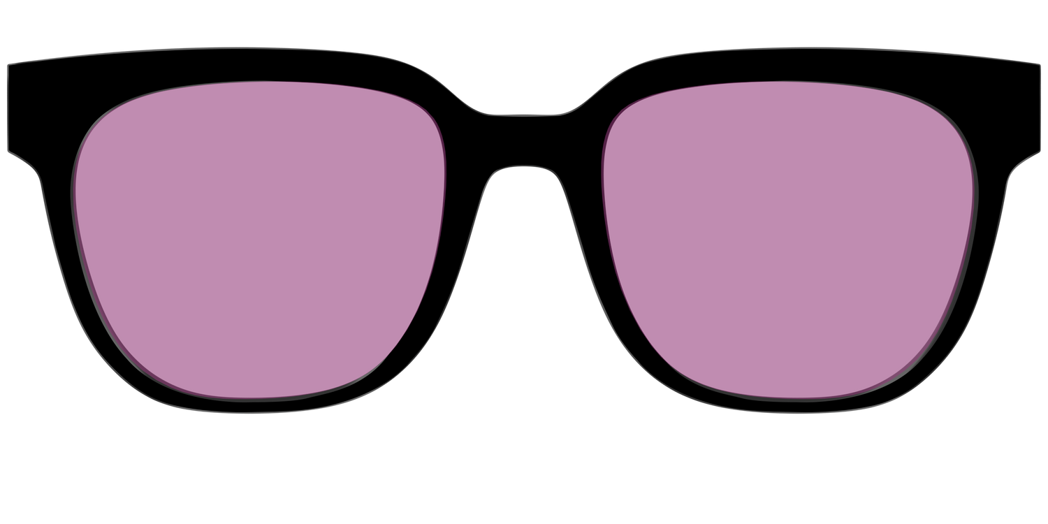 The Black with Pink Racquet Sport Lens - Front Top Image - Pair Eyewear