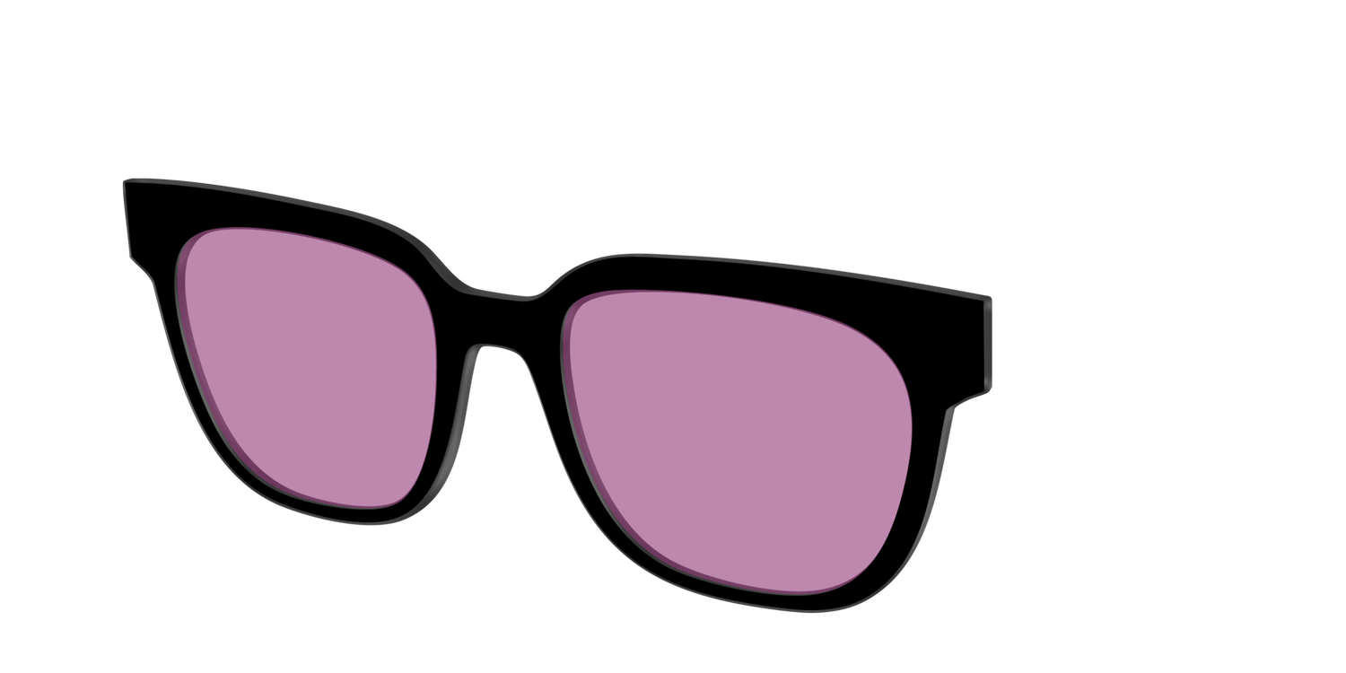 The Black with Pink Racquet Sport Lens - Angle Top Image - Pair Eyewear