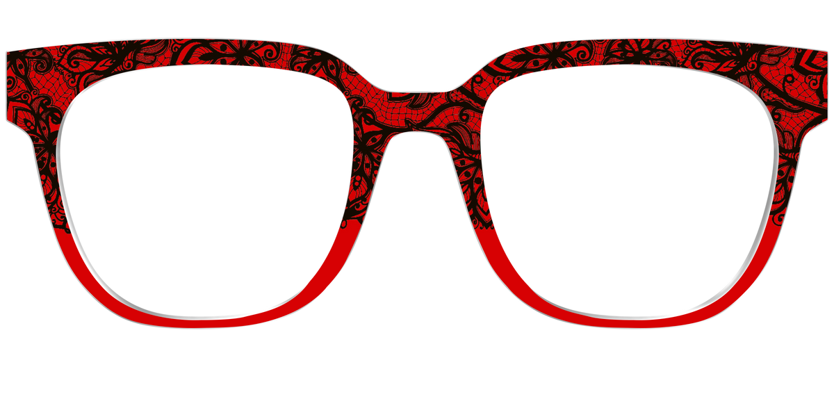 The Blood Red Lace Split - Front Top Image - Pair Eyewear