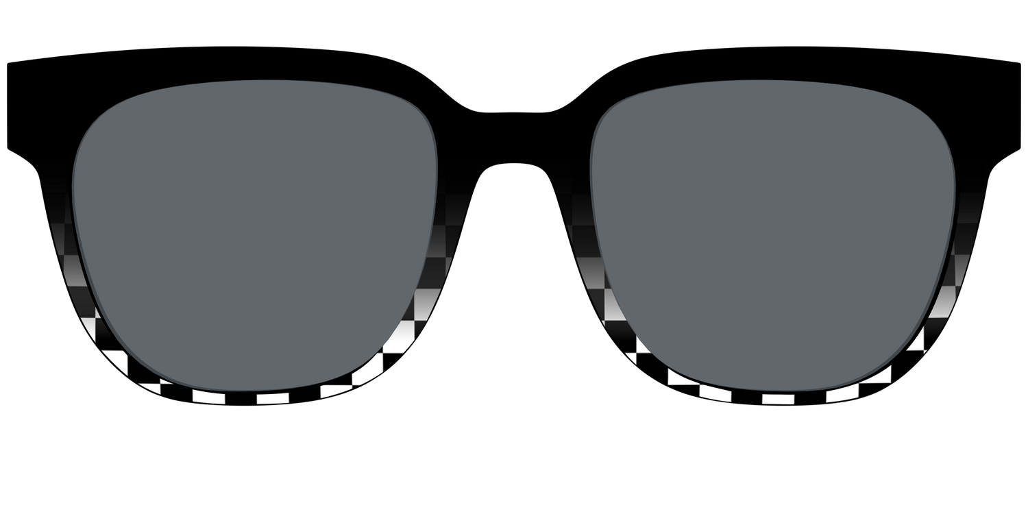 The Polarized Checkerboard Fade Sun Top - Front Top Image - Pair Eyewear