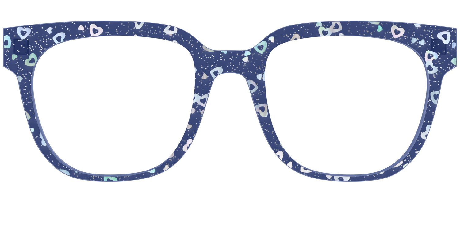 The Denim Heart Glitter Crystal - Front Top Image - Pair Eyewear