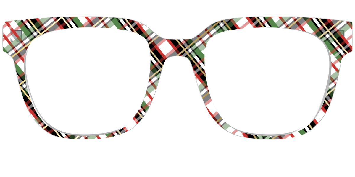 The Evergreen Plaid with Foil Crystal - Front Top Image - Pair Eyewear