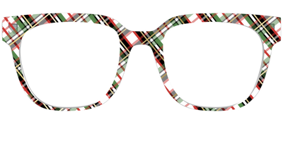 The Evergreen Plaid with Foil Crystal - Front Top Thumbnail - Pair Eyewear