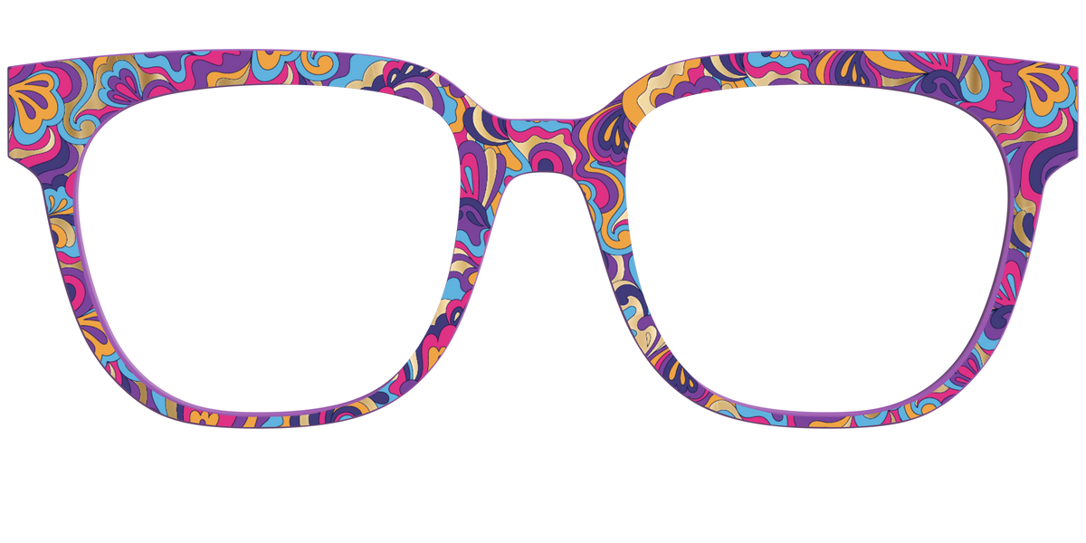 The Flower Power Paisley with Gold Foil - Front Top Image - Pair Eyewear