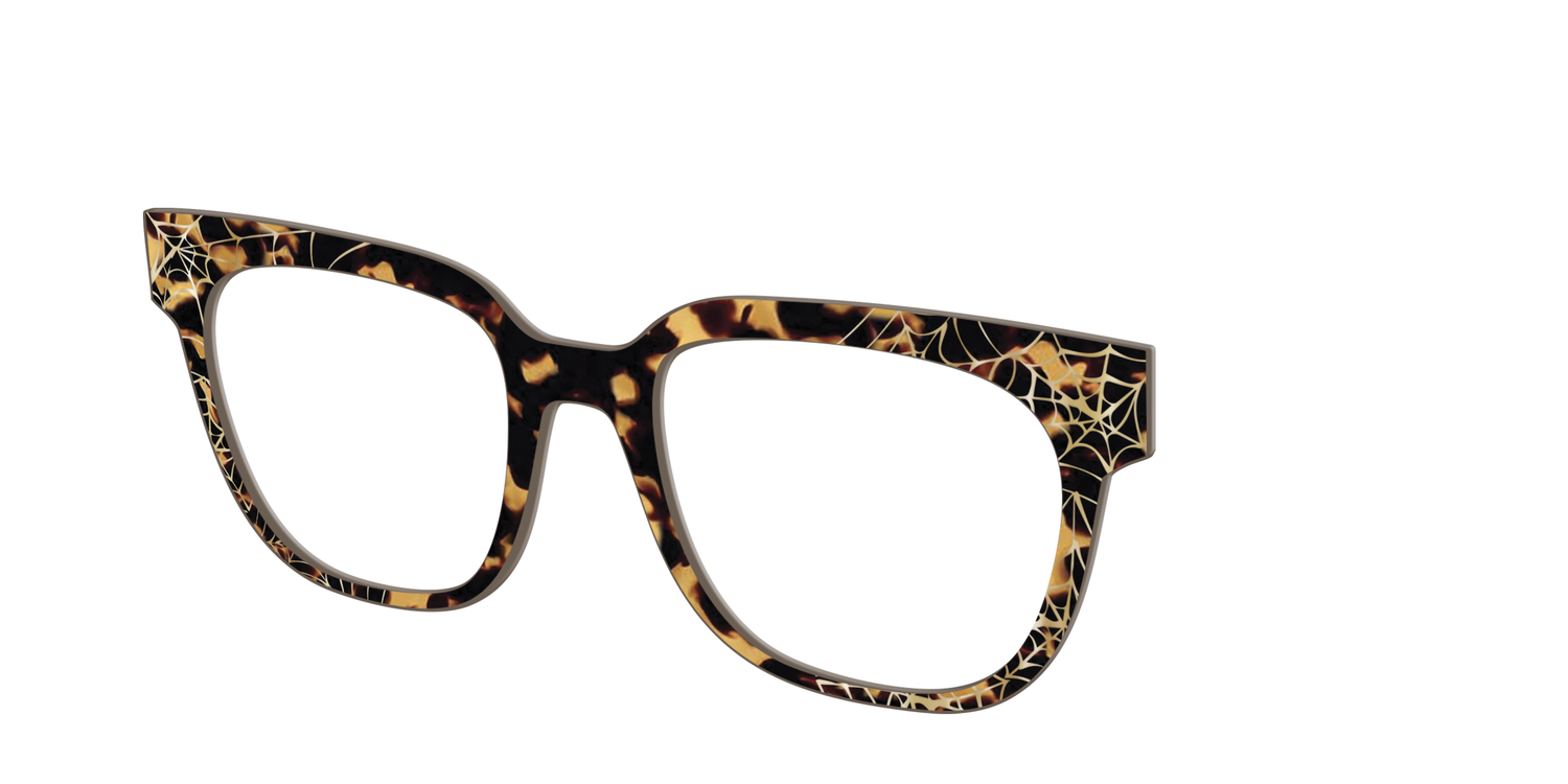 The Haunted Tortoise with Gold Foil Webs - Angle Top Image - Pair Eyewear