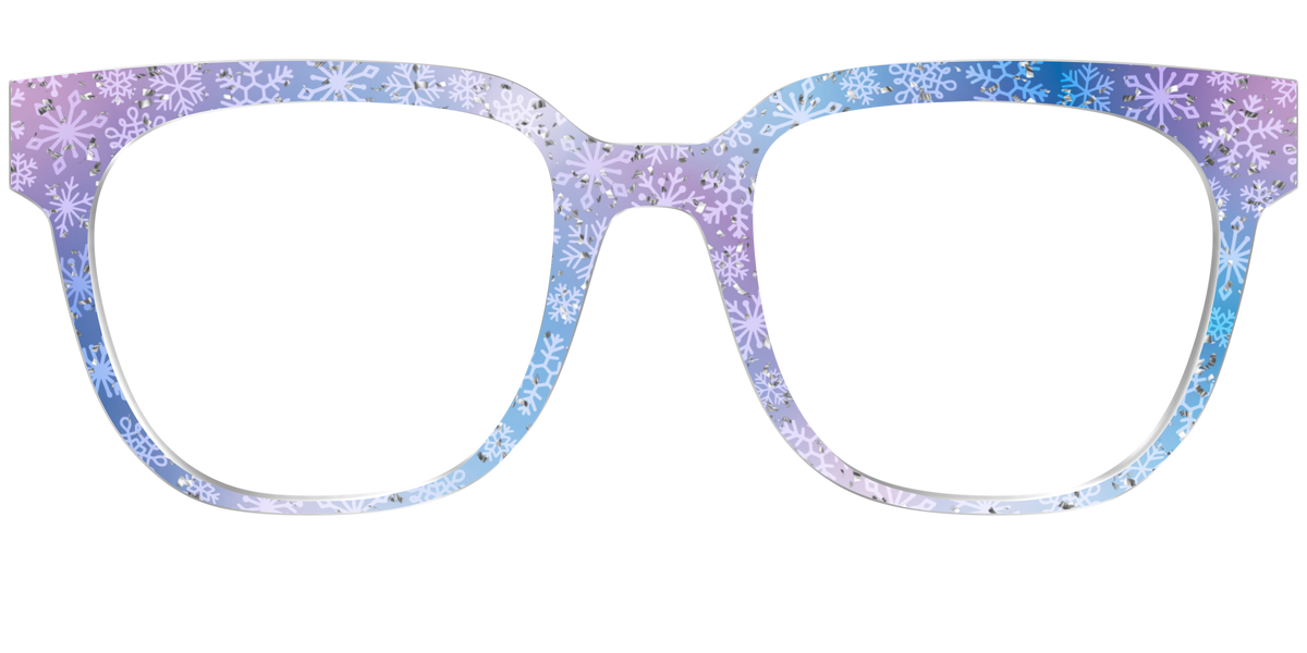 The Pastel Snowflake with Iridescent Glitter - Front Top Image - Pair Eyewear