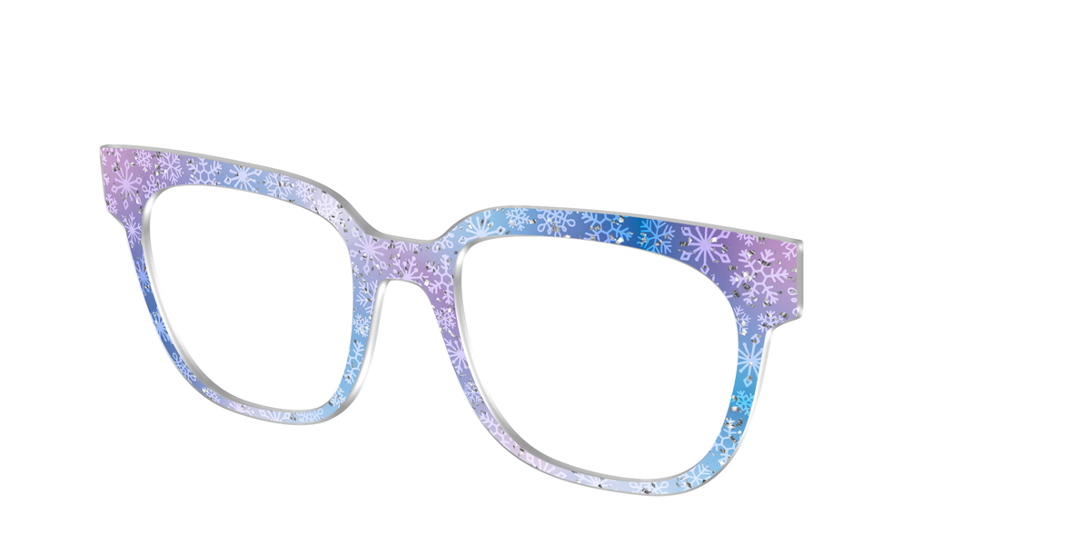 The Pastel Snowflake with Iridescent Glitter - Angle Top Image - Pair Eyewear