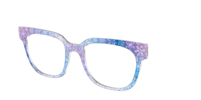 The Pastel Snowflake with Iridescent Glitter - Angle Top Thumbnail - Pair Eyewear
