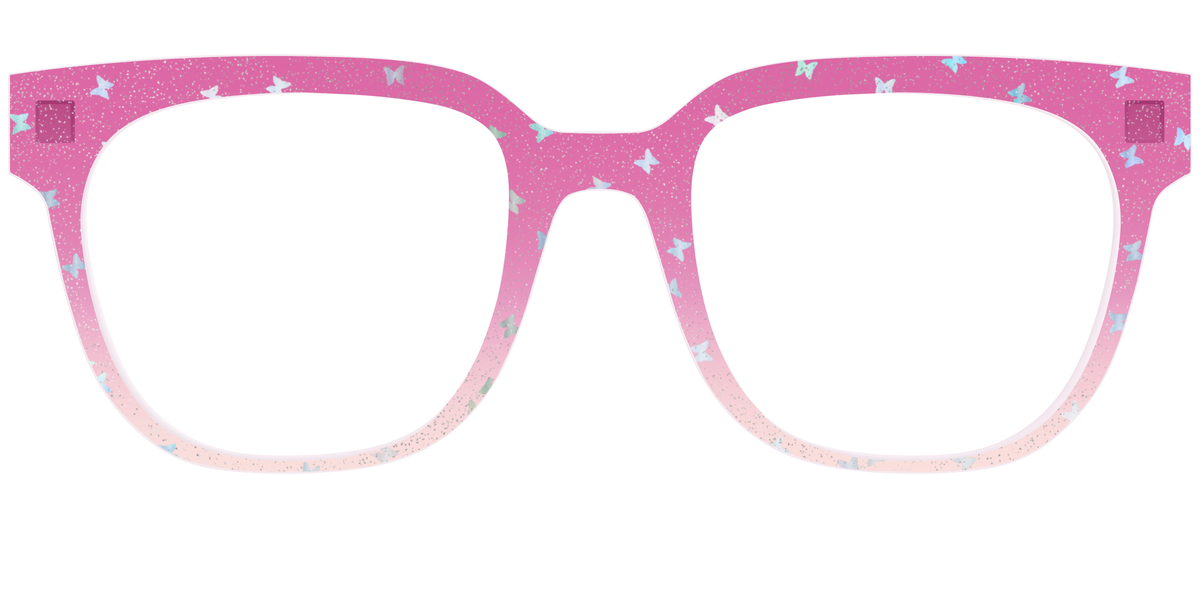 The Pink Butterfly Sparkle Crystal - Front Top Image - Pair Eyewear
