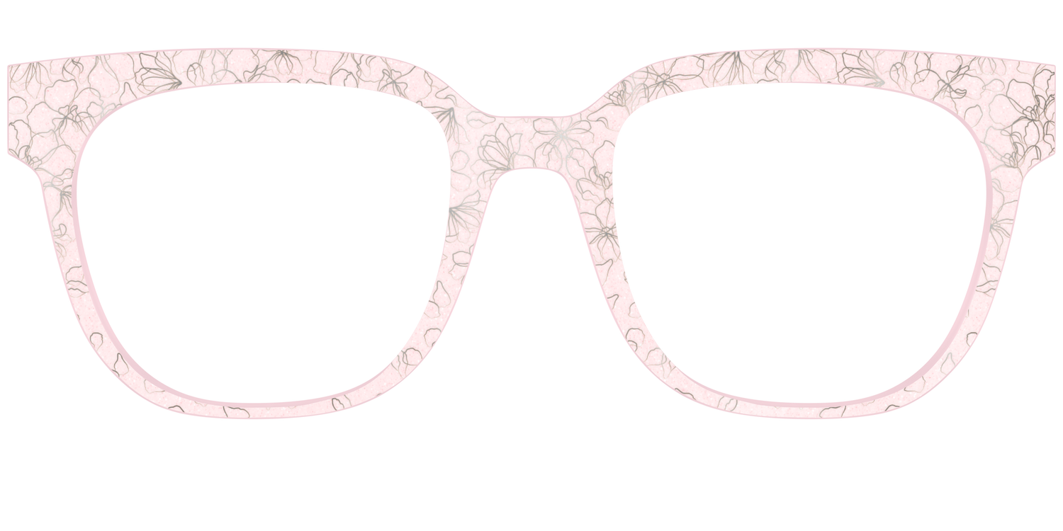 The Pink Shimmer Petals with Silver Foil - Front Top Image - Pair Eyewear