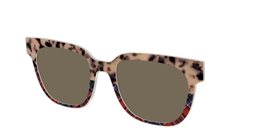 The Polarized Cookie Dough Tortoise & Plaid Split Sun Top - Angle Top Thumbnail - Pair Eyewear
