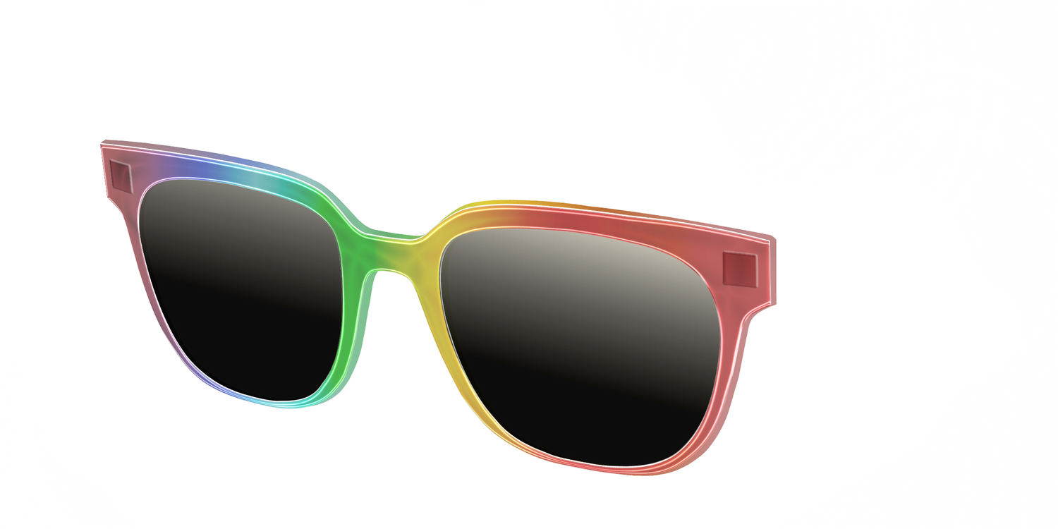 The Polarized Rainbow Gradient Sun Top - Angle Top Image - Pair Eyewear