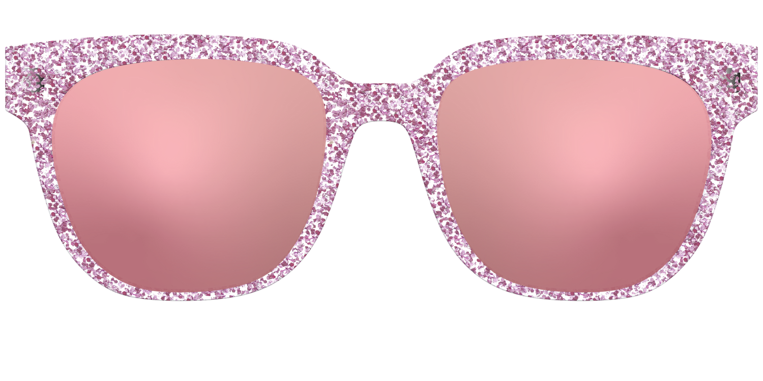 The Polarized Rose Gold Sparkle Sun Top - Front Top Image - Pair Eyewear