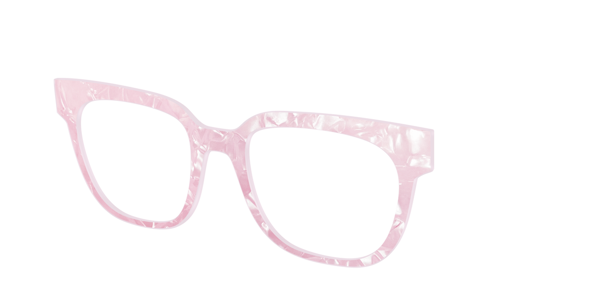 The Rose Quartz Pearl Marble - Angle Top Image - Pair Eyewear