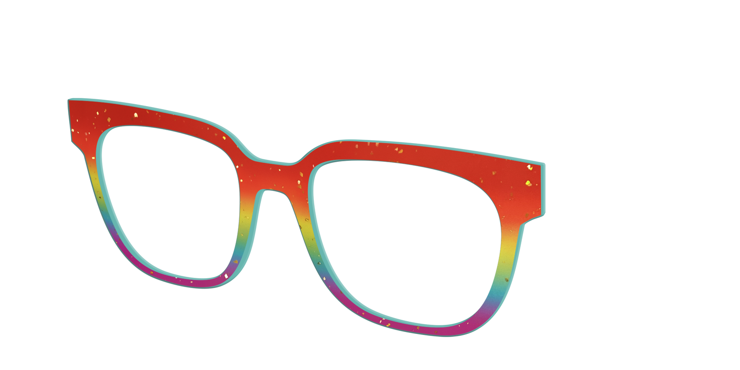 The Spectrum Gradient with Gold Flakes - Angle Top Image - Pair Eyewear