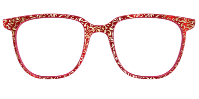 The Crimson Flair Shimmer with Gold Foil - Front Top Thumbnail - Pair Eyewear
