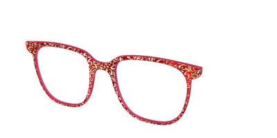 The Crimson Flair Shimmer with Gold Foil - Angle Top Thumbnail - Pair Eyewear