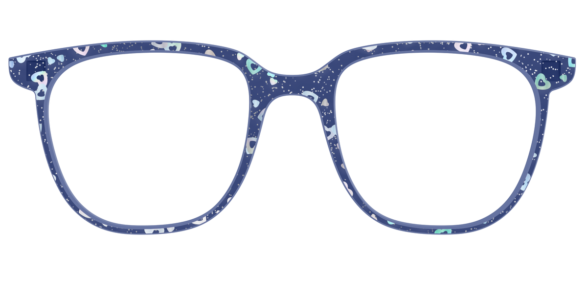 The Denim Heart Glitter Crystal - Front Top Image - Pair Eyewear