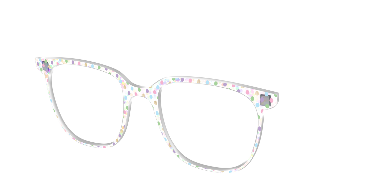 The Egg Polka Dot with Gold Foil Crystal - Angle Top Image - Pair Eyewear