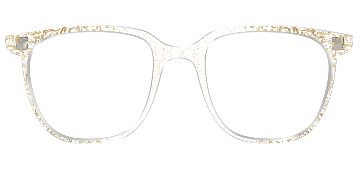 The Golden Flair Glitter Crystal with Gold Foil - Front Top Image - Pair Eyewear