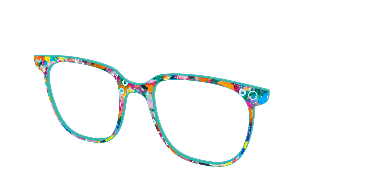 The Imaginative Tortoise with Bubble Glitter - Angle Top Image - Pair Eyewear