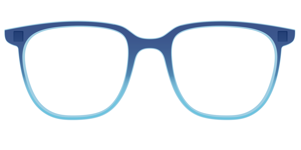 The Indigo to Sky Blue Gradient Crystal - Front Top Image - Pair Eyewear