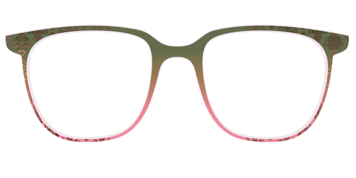 The Olive to Rose Trellis with Champagne Foil - Front Top Image - Pair Eyewear