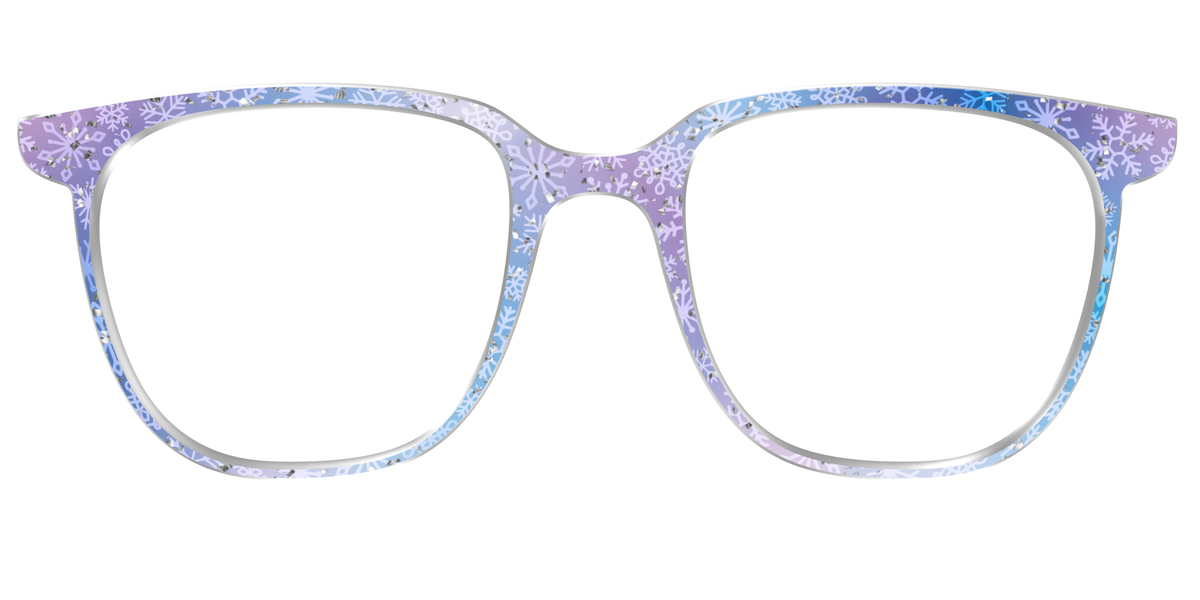 The Pastel Snowflake with Iridescent Glitter - Front Top Image - Pair Eyewear