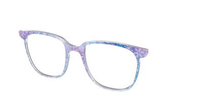 The Pastel Snowflake with Iridescent Glitter - Angle Top Thumbnail - Pair Eyewear
