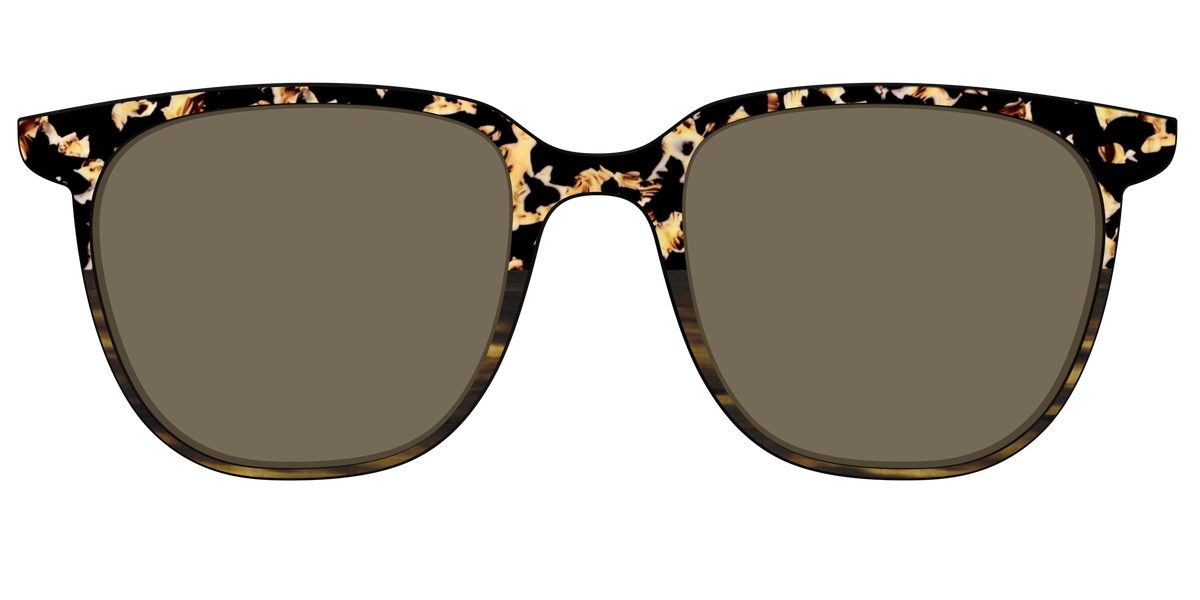 The Polarized Caramel Tortoise Horn Split Sun Top - Front Top Image - Pair Eyewear