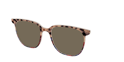 The Polarized Cookie Dough Tortoise & Plaid Split Sun Top - Angle Top Thumbnail - Pair Eyewear