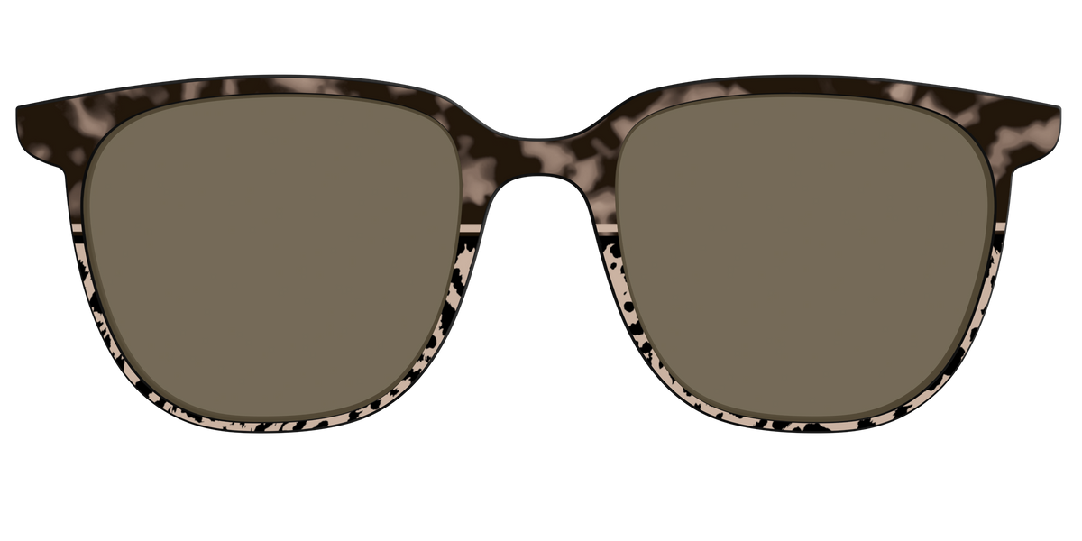 The Polarized Ink Blot Tortoise Split Sun Top - Front Top Image - Pair Eyewear