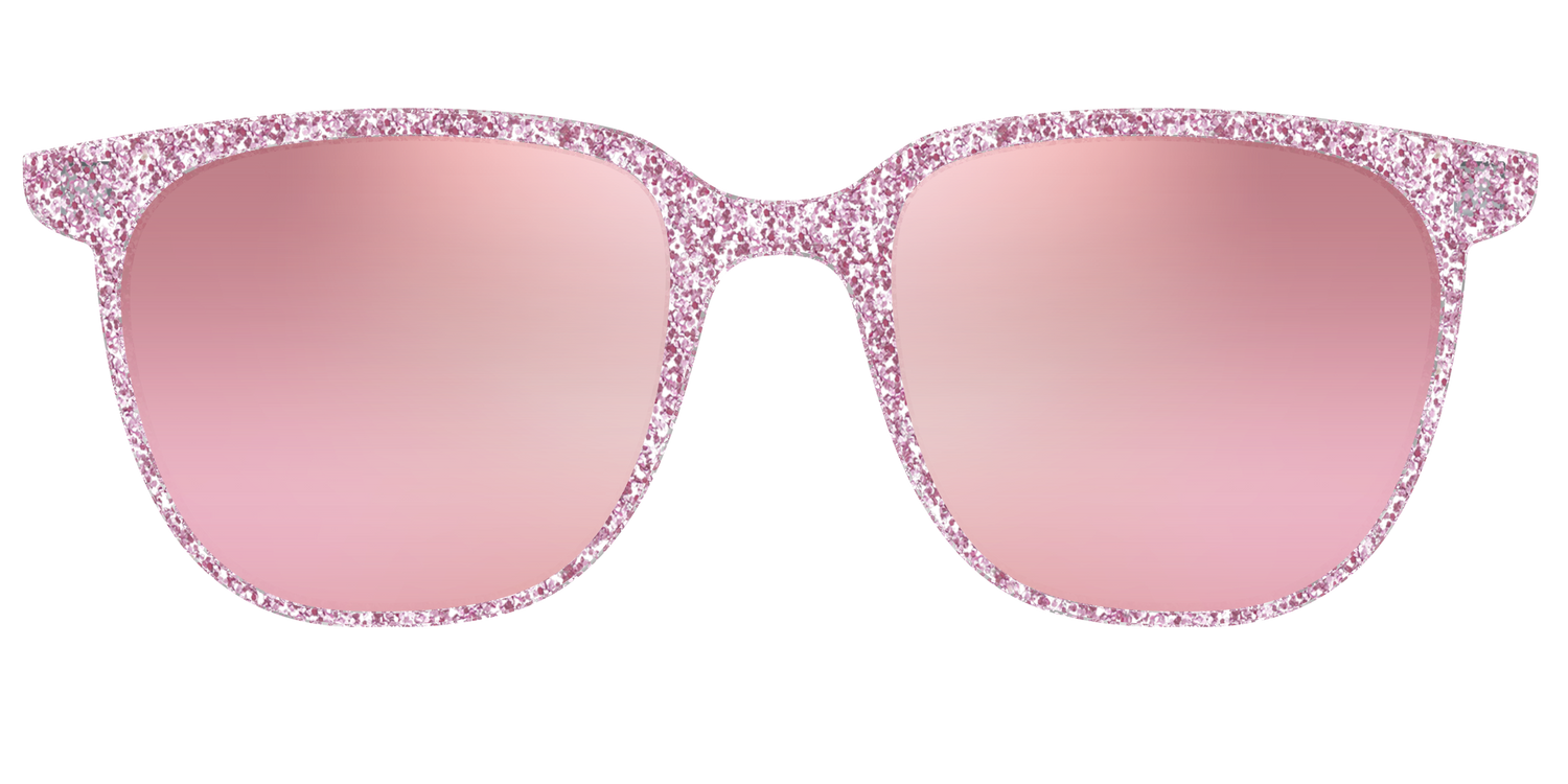 The Polarized Rose Gold Sparkle Sun Top - Front Top Image - Pair Eyewear